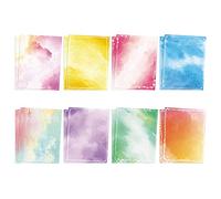 Lot de 96 feuilles de papier à lettre aquarelle (ligné) 21,6 x 27,9 cm - Papier à lettre - 8 couleurs vives assorties - Design original parfait pour la calligraphie, les invitations