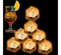 Lot de 96 glaçons lumineux pour boissons, orange à LED activés par le liquide, brillants dans le noir, pour la maison, le bar, les fêtes d'été, les mariages