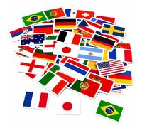 Lot de 96 grands drapeaux à confettis du monde pour la Coupe du monde de football 2026 - Drapeaux internationaux en carton - Décoration de table imprimée des deux côtés pour les fêtes de football