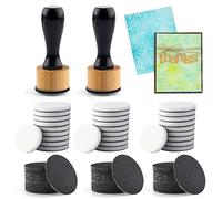 Lot de 96 mini disques de ponçage ronds en mousse pour le scrapbooking pour travailler sur du papier cartonné, contrôle du placement de l'encre, outil de mélange d'encre avec tampons
