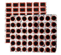 Lot de 96 patchs carrés et ronds en caoutchouc pour réparation de pneus de vélo - Kit de réparation de crevaison pour vélo de route, montagne, vélos de banlieue, motos