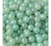 Lot de 96 perles rondes en aventurine verte naturelle de 6 mm à 2 brins de 81,3 cm pour fabrication de bracelets, colliers, boucles d'oreilles, polissage en pierre véritable