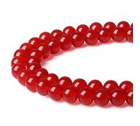 Lot de 96 perles rondes en cornaline rouge naturelle de 6 mm à 2 brins de 81,3 cm pour fabrication de bracelets, colliers, boucles d'oreilles, bijoux, polissage en pierre véritable