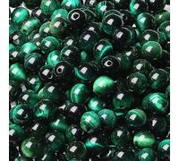 Lot de 96 perles rondes en pierre naturelle œil de tigre vert de 6 mm pour fabrication de bracelets, colliers, boucles d'oreilles, polissage, cristal - 2 brins de 81,3 cm (UK9,10433)