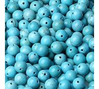 Lot de 96 perles rondes naturelles en vrac de 6 mm pour fabrication de bracelets, colliers, boucles d'oreilles, bijoux, polissage - Pierre véritable - 2 brins de 81,3 cm