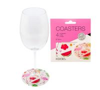 Lot de 96 sous-Verres réutilisables Pet, imprimé Flamant Rose