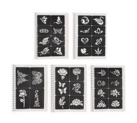 Lot de 97 Pochoirs de Tatouage à Paillettes, 10 Feuilles de Modèles de Tatouage Temporaires pour Aérographe, Kit de Tatouage Réutilisable pour Garçons et Hommes pour Filles, Femmes