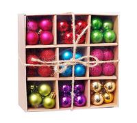 Lot de 99 boules de Noël - En plastique PVC - Incassable - Décoration à suspendre - Multicolore
