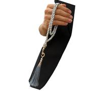 Lot de 99 perles dhikr musulmanes Tasbih avec pompons élégants - Excellent polissage pour les musulmans dévots et cérémonies rituelles de prière Tasbih