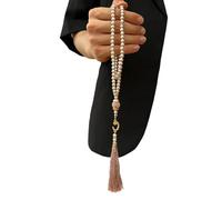 Lot de 99 perles dhikr musulmanes Tasbih avec pompons élégants - Excellent polissage pour les musulmans dévots et cérémonies rituelles de prière Tasbih