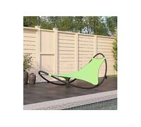 Lot de a l'unite chaise longue en acier H. 77.5 cm vert L. 103 cm non empilable non pliable