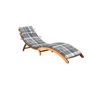 Lot de a lunite chaise longue gris en acacia L. 55 cm H. 64 cm non pliable