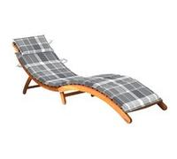 Lot de a lunite chaise longue gris en acacia L. 55 cm H. 64 cm non pliable