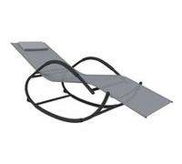 vidaXL Chaise longue à bascule Gris Acier et textilène