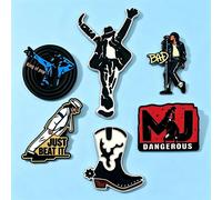 Lot de badges en émail Michael Jackson, le Roi du Pop, Bad, Dangerous, Just Beat It, en métal, style rétro rock, pour sacs, chapeaux, décoration, cadeau pour les fans 4pcsB1