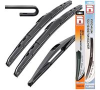 Lot de balais d'essuie-glace avant et arriere HYBRID FLEX AERO compatibles avec Opel Vectra C GTS de 2002 à 2008 - 400 mm 475 mm 600 mm - Qualité supérieure - Recambo