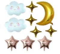 Lot de ballons d'anniversaire en forme de lune, nuage, étoile pour fête prénatale, révélation du sexe, anniversaire, fête de mariage