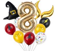Lot de ballons d'anniversaire pour enfants de 8e ans - Décorations de fête sur le thème magique en forme de chiffre et latex - 81,3 cm - Fournitures de décoration de fête d'anniversaire pour garçons