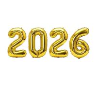 Lot de ballons décoratifs pour le Nouvel An 2026, dorés, pour le Nouvel An Hello 2026, ballons joyeux et nouvel an, en aluminium, pour fête du Nouvel An, décoration de fête