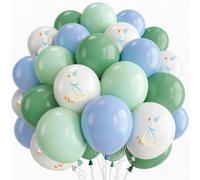 Lot de ballons en latex avec nœud bleu et oie - 30,5 cm - Pour garçon et fille - Ballons en latex avec imprimé oie - Pour 1er 2ème anniversaire ou fête prénatale