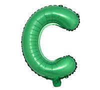 Lot de ballons en Mylar avec lettres de l'alphabet et chiffres verts de 40,6 cm, bannière en aluminium à suspendre pour décoration de fête d'anniversaire, mot personnalisé (A-Z, 0-9) (40,6 cm vert C)