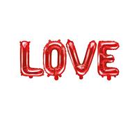 Lot de ballons Foil Mylar en forme de mot "LOVE" rouges 140 x 35 cm