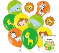 Lot De Ballons Imprimés Avec Des Animaux De Zoo Lion Décoration D'anniversaire 10Pcs