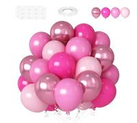 Lot de ballons roses de 30,5 cm avec couleurs mélangées comprenant de la colle et du ruban, des ballons princesse en latex, pour anniversaires, fêtes prénatales et toiles de fond, décoration de