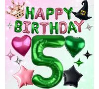 Lot de ballons Wicked pour décoration de fête de sorcière - Grands ballons émeraude de 101,6 cm pour décoration de fête d'anniversaire sur le thème de la sorcière magique (5ème)