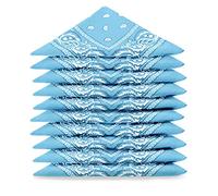 Lot de bandanas 100% Coton paisley foulard fichu - Bleu Ciel - Lot de 20 identiques