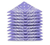 Lot de bandanas 100% Coton paisley foulard fichu - Parme - Lot de 10 identiques