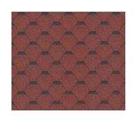 Lot de bardeaux bitumineux Hexagonal Rock H334RED, couleur rouge - bitume toiture Timbela M334 pour chalet de jardin