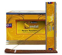 Lot de bâtons d'encens et porte-encens en forme de santal naturel