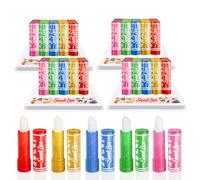Lot de Baumes à Lèvres Transparents Sweet Lips par Beauty4Britain, 5 Saveurs Fruitées, Soin Longue Durée des Lèvres, Vente en Gros (4 boîtes (100 baumes))