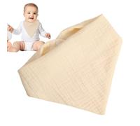 Lot de bavoirs pour bébé - Cravate en coton doux - Réglable - Couches de confort multi-couches - Tissu doux et doux pour la peau - Pour les moments de repas, Crème, Siehe Beschreibung