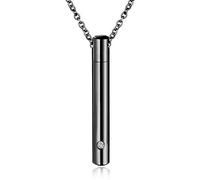 Lot de bijoux commémoratifs en acier inoxydable pour chien de chat - Cadeau commémoratif - Pendentif cylindre - Urne - Collier en cristal - Bijoux de mariée pour femme