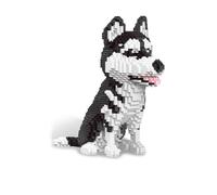 Lot de blocs de construction Micro Mini Husky de 9 pouces de haut : un cadeau amusant et un jouet éducatif récréatif pour les amoureux des animaux (Sibérian Husky Dog)