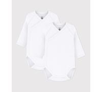 Lot de bodies croisés manches longues bébé en coton uni Petit Bateau - multicouleur - Taille 3 mois 3M multicouleur