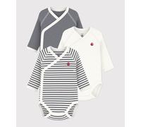 Lot de bodies croisés manches longues bébé mixte en coton à rayures Petit Bateau - multicouleur - Taille 6 mois 6M multicouleur