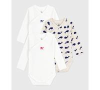 Lot de bodies croisés manches longues bébé mixte en coton imprimé baleine Petit Bateau - multicouleur - Taille naissance NAI multicouleur