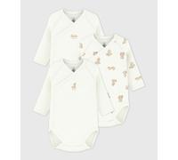 Lot de bodies croisés manches longues bébé mixte en coton imprimé oursons Petit Bateau - multicouleur - Taille naissance NAI multicouleur
