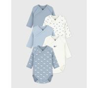 Lot de bodies croisés manches longues en coton imprimé bébé Petit Bateau - multicouleur - Taille 6 mois 6M multicouleur