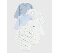 Lot de bodies croisés manches longues en coton imprimé bébé Petit Bateau - multicouleur - Taille préma (46cm) PRÉMA multicouleur