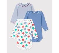 Lot de bodies manches longues en coton imprimé étoiles bébé Petit Bateau - multicouleur - Taille 3 mois 3M multicouleur