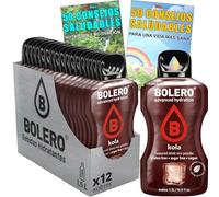Lot de boissons Bolero (12 sachets de 9 g) Saveur COLA Hydratant à la vitamine C, sans sucre + Carte de 100 conseils santé et mode de vie sain x WikiMark (12 sachets + Carte de 100 conseils, COLA