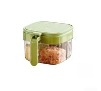 Lot de boîtes à épices en plastique avec 4 compartiments, boîte de rangement hermétique à double joint, organiseur de cuisine empilable pour herbes et épices sèches, couvercle à pression à une main
