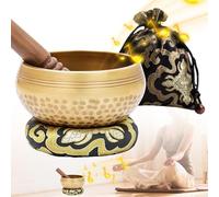 Lot de bols chantants tibétains, diamètre : 8 cm, petits, avec maillet en bois, coussin et sac de rangement, pour méditation, yoga, chakra, accessoires de méditation