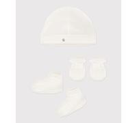 Lot de bonnet, chaussons et moufles bébé mixte en coton uni Petit Bateau - multicouleur - Taille naissance NAI multicouleur