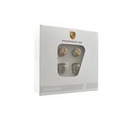 Lot de bouchons de valve argentés avec blason coloré pour capteurs RDK Compatible avec Porsche
