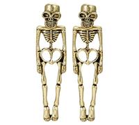 Lot de boucles d'oreilles tendance squelette gothique punk humain drôle boucles d'oreilles marié mariée avant arrière pour femme chaîne de perles, taille unique, Métal, Pas de gemme